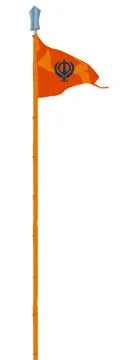 India Nishan Sahib. Sikh triangular flag made of cotton or silk cloth. Illustrazione stock