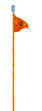 India Nishan Sahib. Sikh triangular flag made of cotton or silk cloth. Illustrazione stock