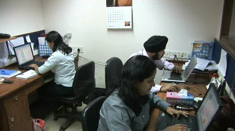 India Office Workers 3 Stock Footage 697097