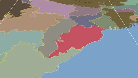 India - Orissa outlined on solid map Illustrazione stock
