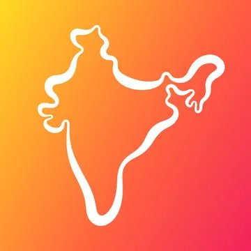 India - Outline Map on Gradient Background Stock Illustration