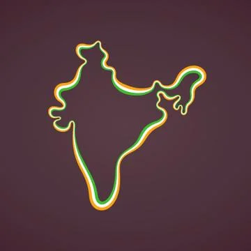India - Outline Map Stock Illustration