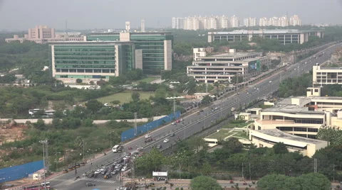 India outsourcing, Microsoft office complex in Hyderabad HITEC city Stock-Footage 48780790