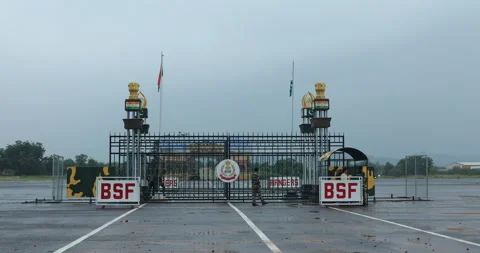 India Pak Border Gate Stock Footage 326332567