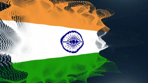 India Particle Flag Stock Footage 176335289