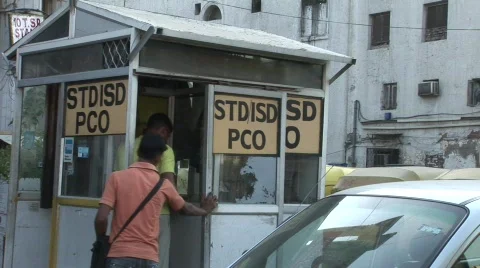 India: Pay Phone Booth Stock Footage 262675
