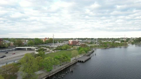 India Point Park Reverse Shot Rhode Island Stock Footage 153895455