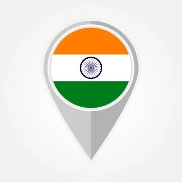 India pointer map icon Stock Illustration