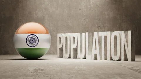 India. Population Concept. Stock Illustration