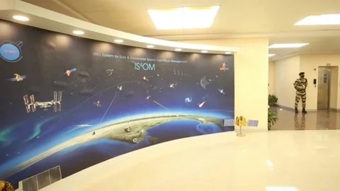 India presents a system that will avoid collisions of debris in space, BANGALORE Stock-Footage 204156475