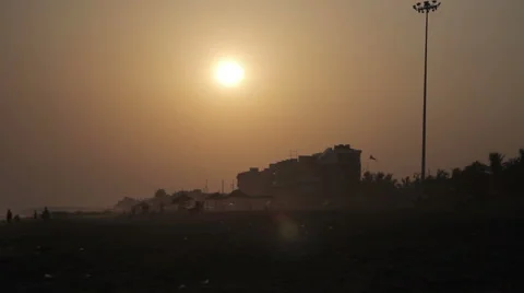 India Puri Evening beach Coast of the Indian Ocean Stock Footage 45801722
