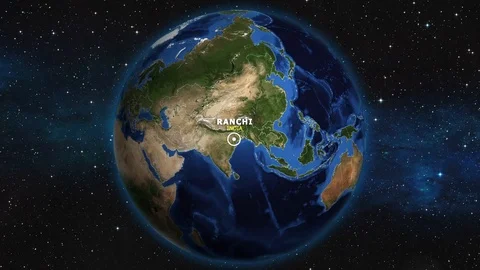 INDIA RANCHI ZOOM IN FROM SPACE Stock Footage 115654596