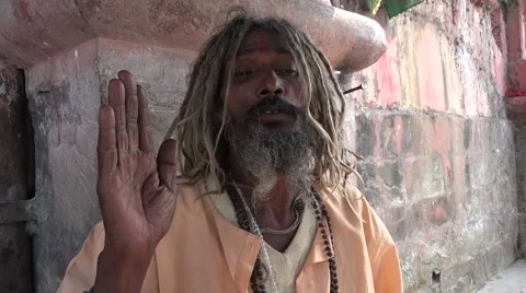 India religion, Hinduism, guru chanting in Kolkata Stock Footage