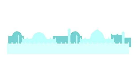 India religious landscape semi flat color vector object Stock Illustration