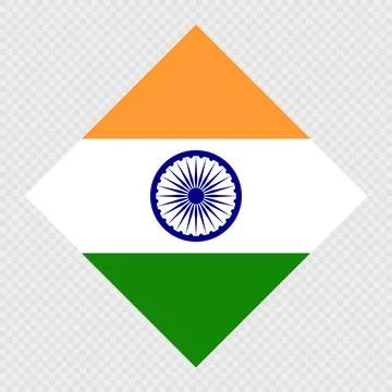 India rhombus flag. Vector illustration. Stock Illustration