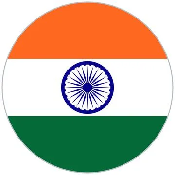 India round flag icon Stock Illustration