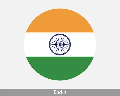 India Round Flag 库存插图