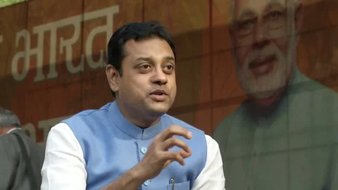 India, Sambit Patra explains PM Modi's idea of having a "Clean India" Video stock 264295627