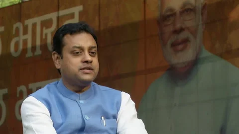 India, Sambit Patra explains what "Make in India" is for PM Modi Video stock 264294999