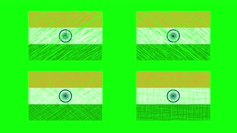 India Scribble Animation on Green Screen Background. Looping seamless anima.. Video stock 228144548