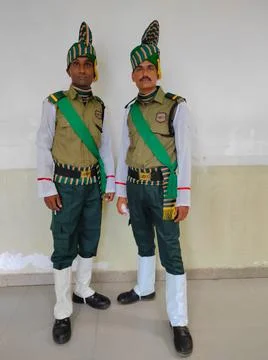 India Security Guard Pared Uniforms Ceremonials Dress Taking Photos Wearing Stock Photos