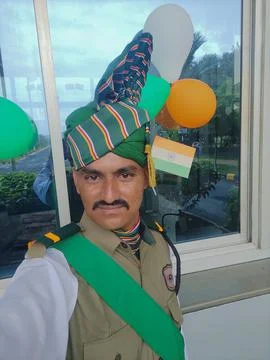 India Security Guard Pared Uniforms Ceremonials Dress Taking Photos Wearing Stock Photos