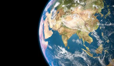 India seen from space 3D rendering Stock Illustration