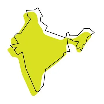 India simplified vector map Stock Illustration