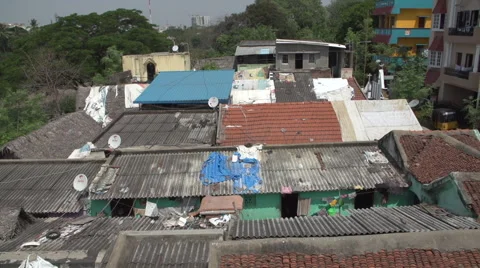 India slum homes Stock Footage 63556409