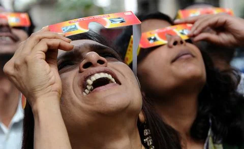 India Solar Eclipse - Jan 2010 Stock Photos