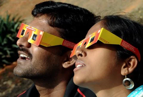 India Solar Eclipse - Jan 2010 Stock Photos