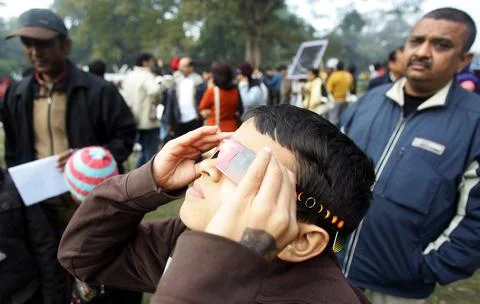India Solar Eclipse - Jan 2010 Stock Photos
