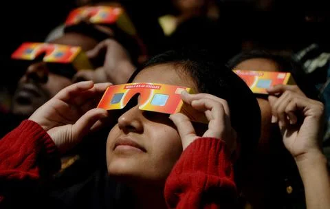 India Solar Eclipse - Jan 2010 Stock Photos