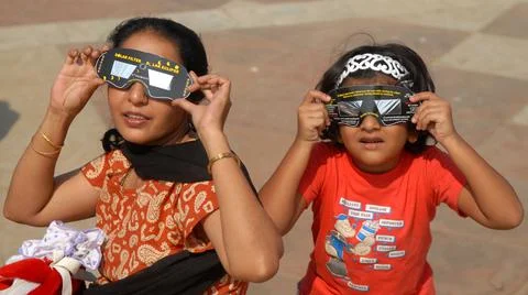India Solar Eclipse - Jan 2010 Stock Photos