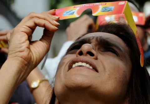 India Solar Eclipse - Jan 2010 Stock Photos