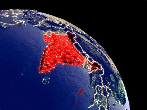 India from space Stock Photos
