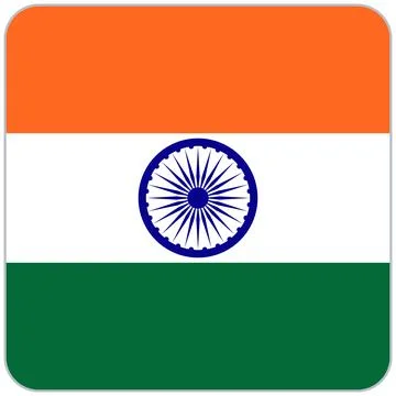 India square flag icon Stock Illustration