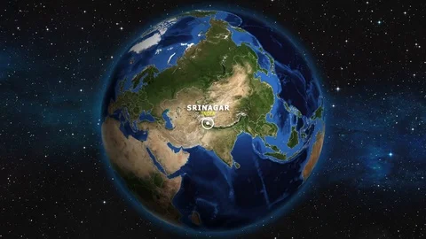 INDIA SRINAGAR ZOOM IN FROM SPACE Stock Footage 115654964