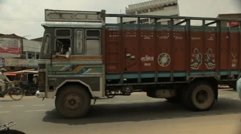 India Street Scene LS Video stock 8554178