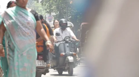 India Street Scene MS 2 스톡 동영상 8554169