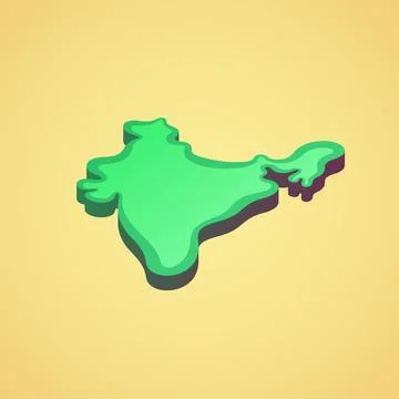 India - stylized 3D map Stock Illustration