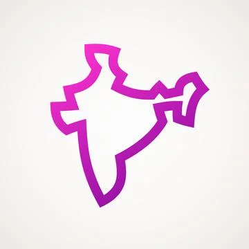 India - Stylized outline map Stock Illustration