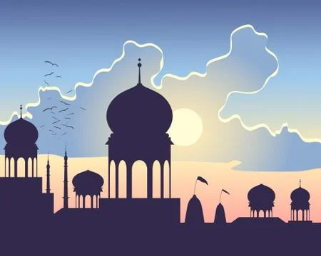 India sundown Stock Illustration