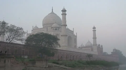 India Taj before dawn Stock Footage 24651258