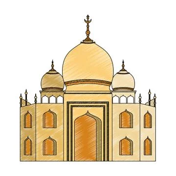 India taj mahal scribble Ilustración de archivo