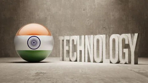 India. Technology Concept. Stock Illustration