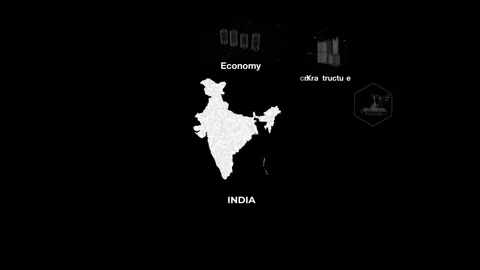 India technology map with animated charts Stock Footage 340965965