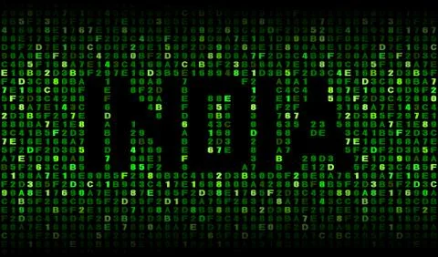 India text on hex code illustration Stock Illustration