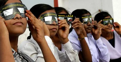 India Total Solar Eclipse - Jul 2009 Stock Photos