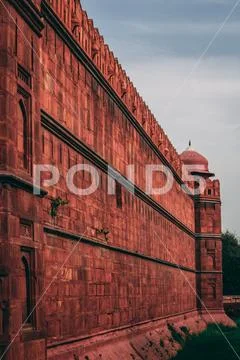 India travel tourism background - Red Fort (Lal Qila) Delhi - World Heritage Stock Photos